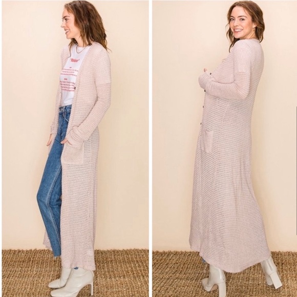 Longline button down cardigan - Picture 4 of 9